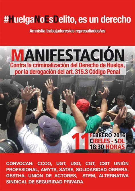 11febrero De 2016 Manifestación En Apoyo Del Derecho A Huelga