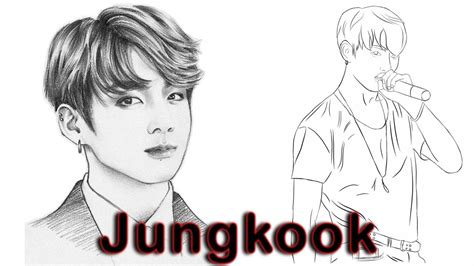 Jungkook Drawing Easy Sketch How To Draw Bts Jungkook Step By Step