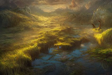 Aerial View Fantasy Painting Dungeons And Dragons A Faerie Vi