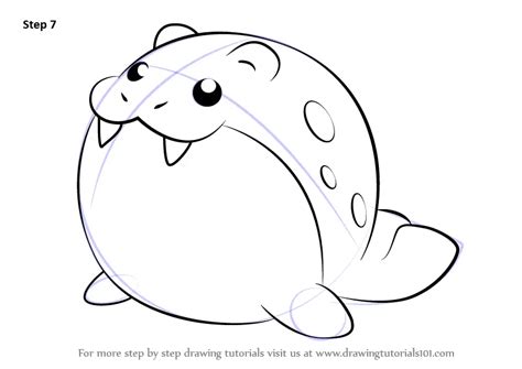 How To Draw Spheal From Pokemon Pokemon Step By Step