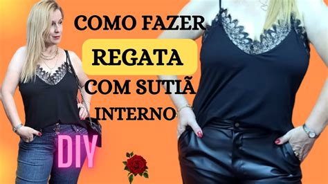 COMO FAZER REGATA TOP INTERNO EM 10 MINUTOS BLUSA CAMISETA FEMININA