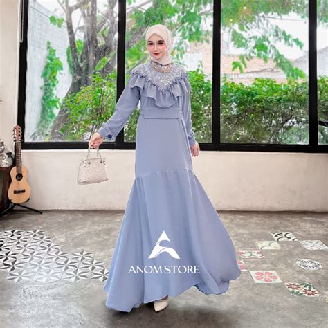 Jual NEW ARRIVAL DARA DRESS MERMAID RUFFLE GAMIS DUYUNG LEBARAN