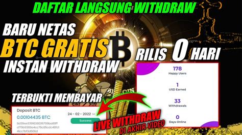 Baru Rilis Faucet Legit Langsung Withdraw Mining Bitcoin Android