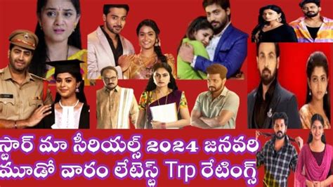 Star Maa Serials Jan Rd Week Latest Trp Ratings Top Telugu