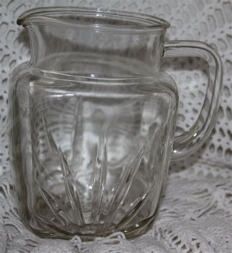 Items Similar To Vintage Juice Pitcher Federal Glass Clear Pitcher Star Bottom 7 Tall Estate On