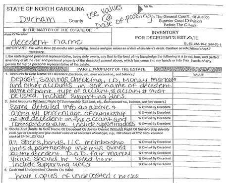 Ep 158 Instructions For Completing Inventory For Probate In North Carolina Estate Pro