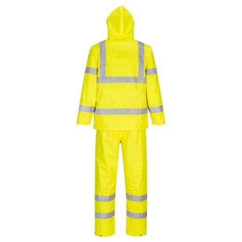 Ensemble de pluie enroulable haute visibilité Jaune H448 Ensemble