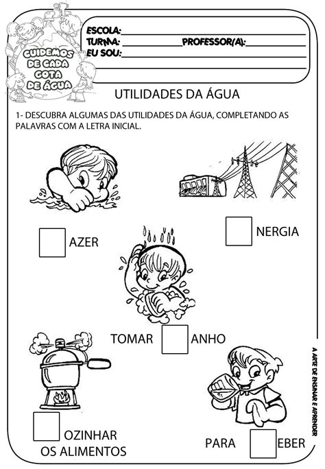 Historia Da Agua Para Imprimir