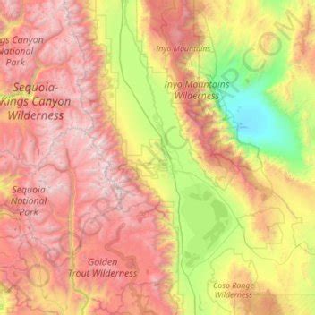 Owens Valley topographic map, elevation, terrain