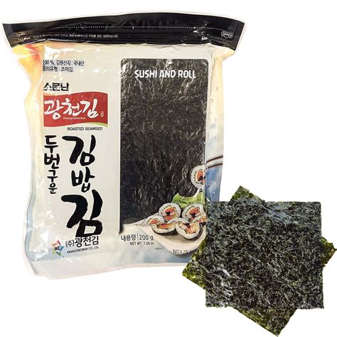 Kwangcheonkim Sushi Nori Seaweed Sheets 100 Full Size Roasted Crispy