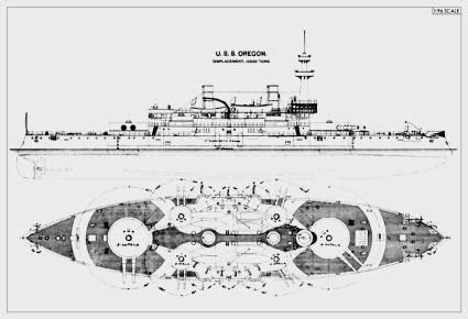 USS Oregon (BB-3) - Veteran of the Spanish-American War.