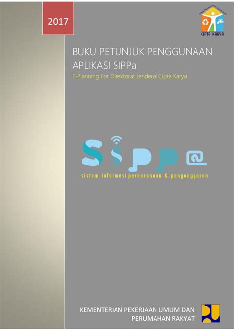 PDF BUKU PETUNJUK PENGGUNAAN APLIKASI SIPPasippa Ciptakarya Pu Go Id