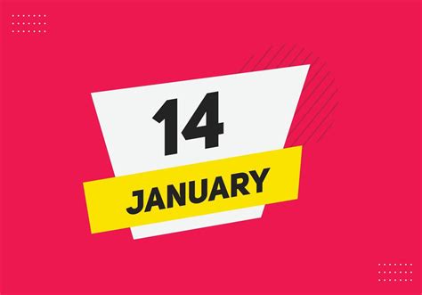 january 14 calendar reminder. 14th january daily calendar icon template. Calendar 14th january ...