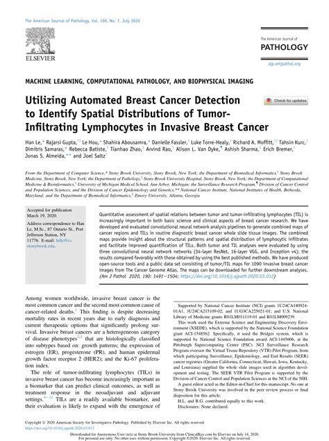 Pdf Utilizing Automated Breast Cancer Detection To Identify Spatial