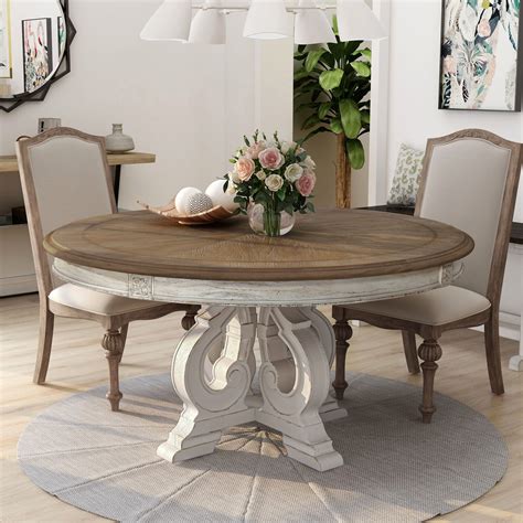 Wilmington Rustic Reclaimed Wood Seater Round Dining Table Set