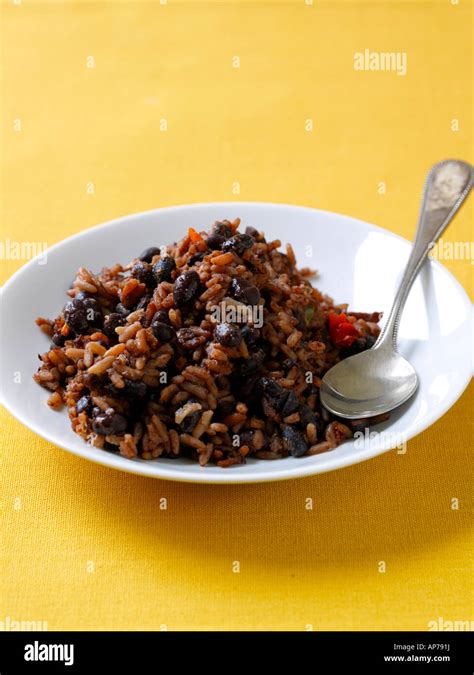 Cuban Black Beans And Rice Moros Y Cristianos Cuban Food Stock Photo