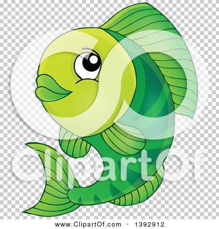 Clipart Of A Happy Green Fish Fish Royalty Free Vector Illustration