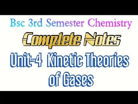 Bsc Rd Semester Chemistry Unit Kinetics Theories Of Gases Trending