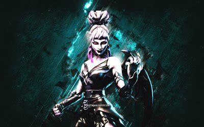 Download wallpapers Fortnite Dusk Skin, Fortnite, main characters, turquoise stone background ...