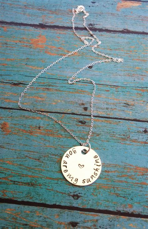 You Are My Sunshine Necklace Personalized Hand Stamped Etsy