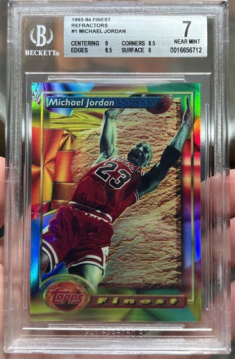 1993 94 Topps Finest Michael Jordan REFRACTOR BGS 7 Chicago Bulls 1 EBay