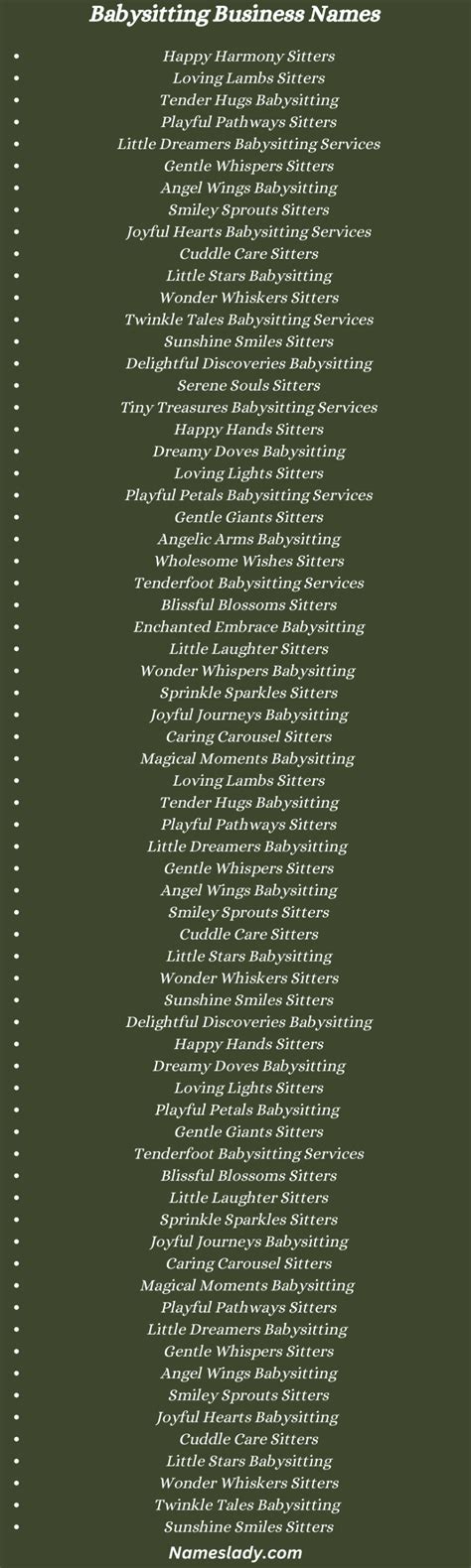 600 Catchy Babysitting Business Name Ideas You Can Use