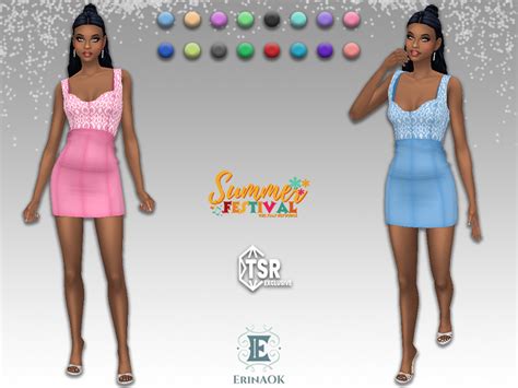 The Sims Resource ErinAOK Summer Festival Womens Dress 072224