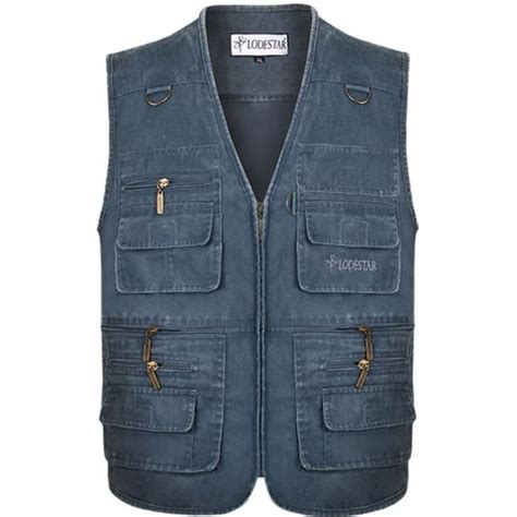 Gilet Exterieur Veste Sans Manches Multi Poches Pour Homme Col V Sport