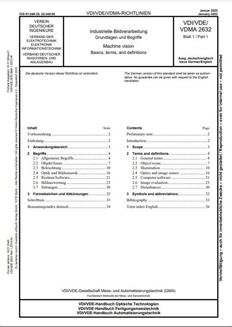 Richtlinie VDI VDE VDMA2632 Blatt 1 überarbeitet Industrial