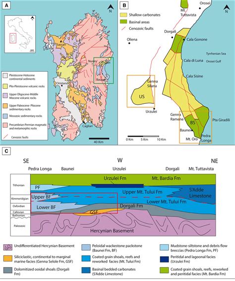 A Simplified Geological Map Of Sardinia With The Distribution Of The