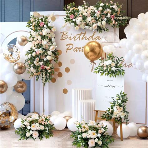 Champagne Wedding Archway Flower Wedding Corner Swag Wedding Backdrop