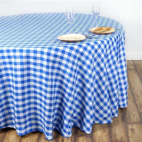 Buy Buffalo Plaid Tablecloth Round White Blue Checkered