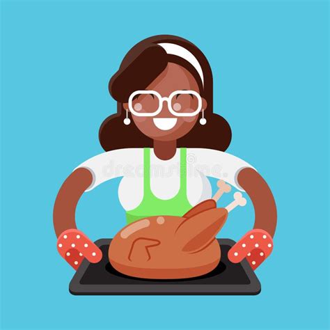 Housewife With Baking And Cookies Cartoon Character Design Vector