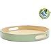 Dehaus Stylish Wooden Bamboo Tray Sage Green Large Luxury Round