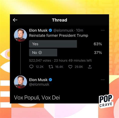 Pop Crave On Twitter Elon Musk Suggests That The Fate Of Donald Trump