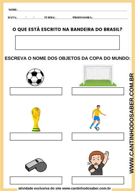 Atividades Para A Copa Do Mundo Atividades Para A Educação Infantil