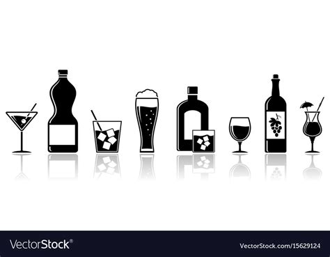 Alcohol Drinks Icons Banner Design Royalty Free Vector Image