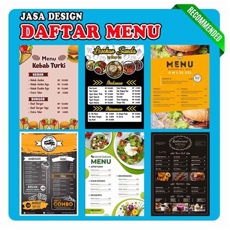 Jual Jasa Desain Daftar Menu Makanan Minuman Cafe Custom Shopee Indonesia