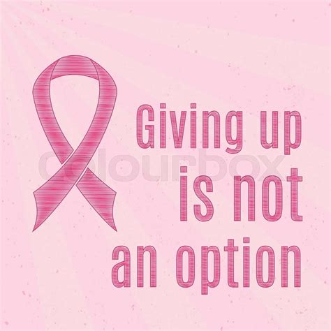 Pink Breast Cancer Awareness Ribbon With Inspirational Quotes Stock Vector Colourbox