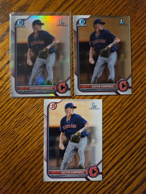 Justin Campbe11 1st 2022 Bowman Draft Refractor Chrome BDC 174