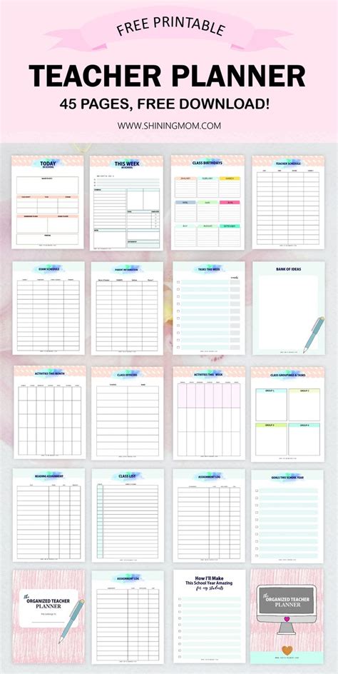 Free Printable Teacher Planner Templates To Make You Efficient