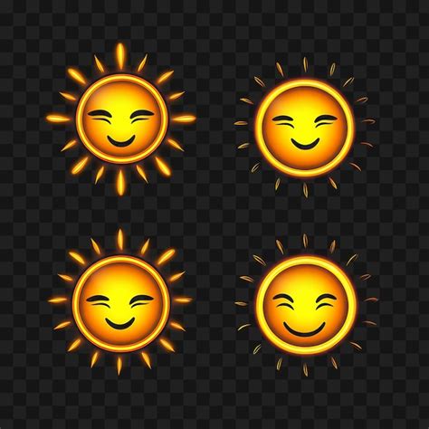 Premium Psd Neon Design Of Sun Face Icon Emoji With Smiling Winking