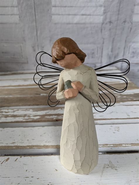 Willow Tree Angel Of Healing Girl Brunette Figurine Cherub Etsy