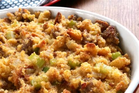 South Your Mouth Southern Cornbread Dressing With Sausage