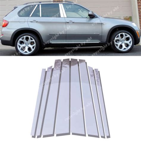 8pcs Chrome Pillar Posts Cover Door Trim Window Decal For BMW X5 E70