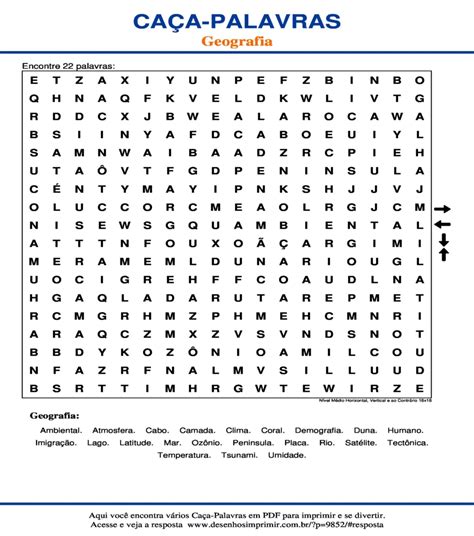Caça Palavras Geografia - Caça Palavras Geografia para imprimir