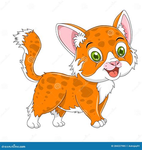 Cute Orange Cat Cartoon Isolated On A White Background For And