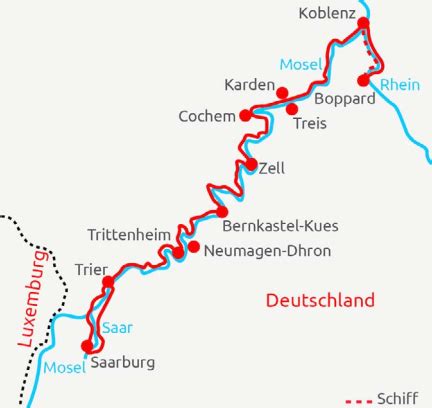 Mosel Radweg von Trier bis Koblenz 7 Übernachtungen buchen