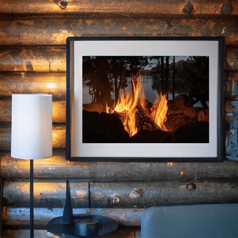 Lake Campfire Print Campfire Wall Art Lake House Decor Cabin Decor For