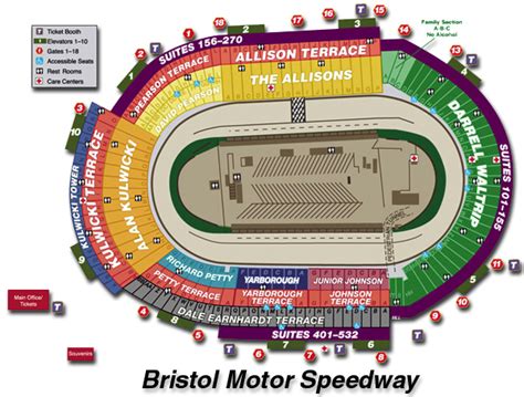 Racing Adventures - Seating Charts - Bristol Motor Speedway